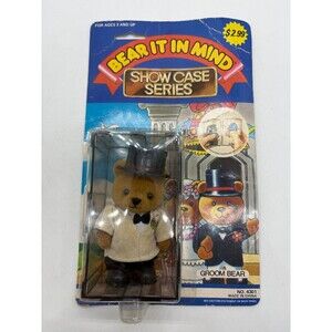 Vintage Bear It In Mind Show Case Series Groom Bear Flocked Figure BBI Toys